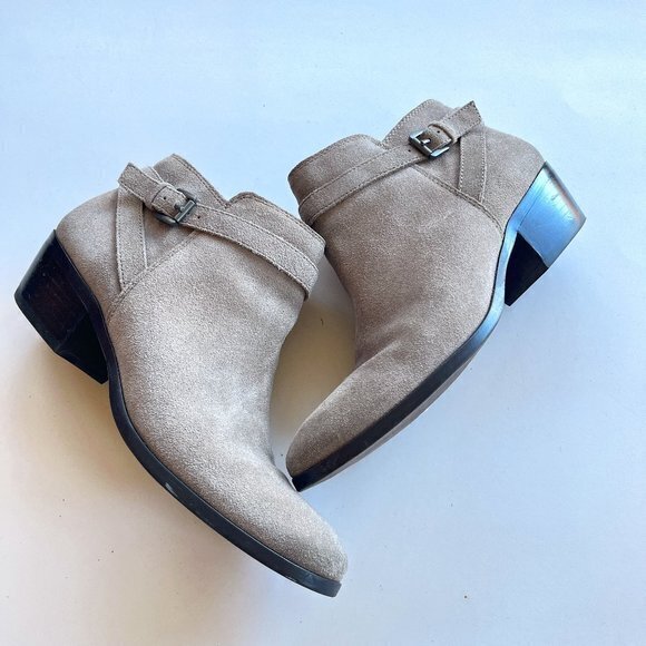 SAM EDELMAN PIRRO BOOTIES IN PUTTY WOMENS SIZE 7M‎ ANKLE BOOTS SHOES - Picture 1 of 7